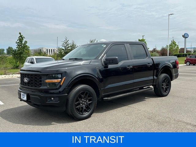 Black 2024 Ford F-150 STX SuperCrew 4WD Pickup Truck Four-Wheel Drive Automatic