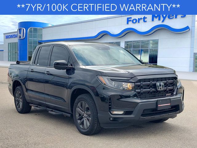 Crystal Black Pearl 2025 Honda Ridgeline Sport AWD Pickup Truck All-Wheel Drive 9-Speed Automatic