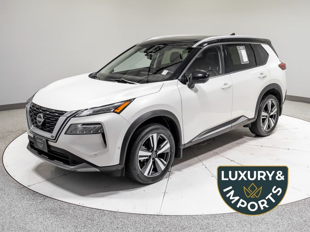 Pearl White Tricoat/Super Black 2023 Nissan Rogue SUV / Crossover All-Wheel Drive Continuously Variable Transmission