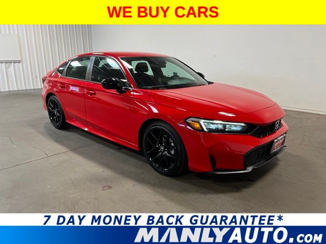 Red 2025 Honda Civic Sedan Front-Wheel Drive Continuously Variable Transmission