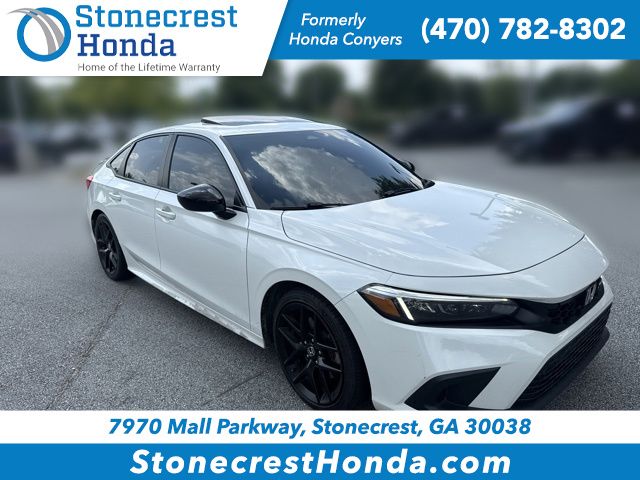 Platinum White Pearl 2023 Honda Civic Sedan Front-Wheel Drive 6-Speed Manual