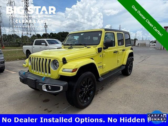 2023 Jeep Wrangler Sahara 4xe Yellow at Bayway Cadillac of The Woodlands
