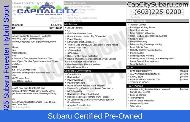 2025 Subaru Forester Hybrid Sport AWD