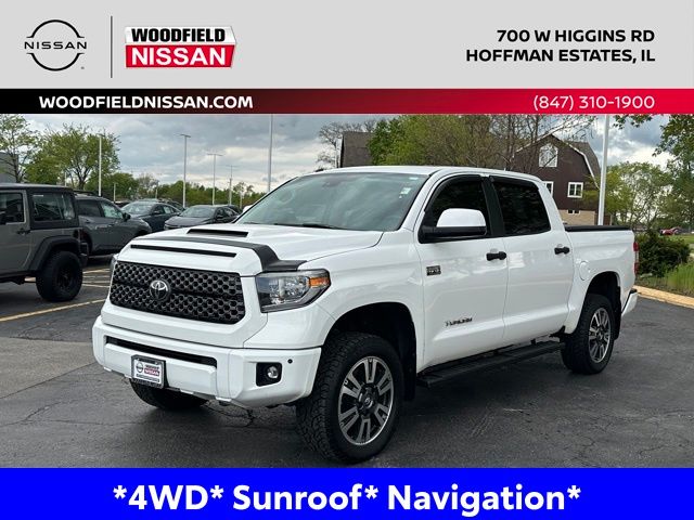White 2018 Toyota Tundra SR5 CrewMax 5.7L 4WD Pickup Truck Four-Wheel Drive 6-Speed Automatic Overdrive