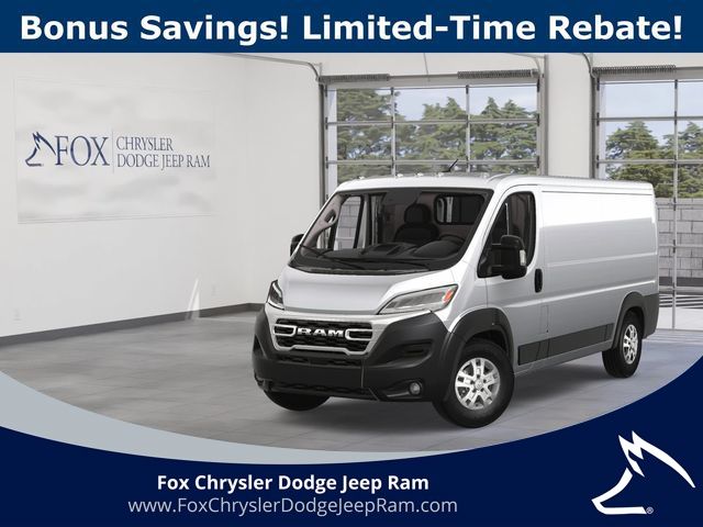 Bright Silver Clearcoat Metallic 2024 RAM ProMaster 3500 Tradesman 136 Low Roof Cargo Van FWD w/ Passenger Seat Van Front-Wheel Drive 9-Speed Automatic