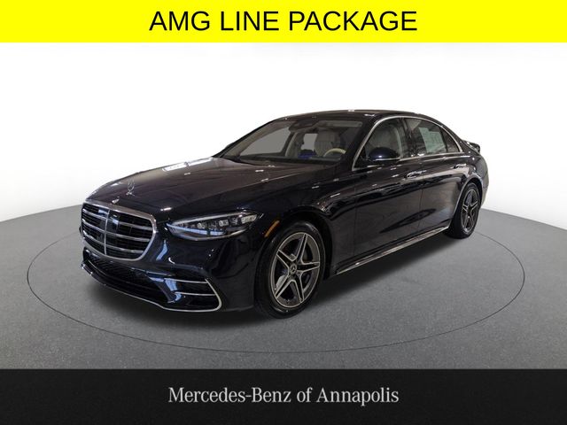 Nautical Blue Metallic 2024 Mercedes-Benz S-Class S 580 4MATIC Sedan All-Wheel Drive 9-Speed Automatic