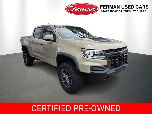 Sand Dune Metallic 2022 Chevrolet Colorado ZR2 Crew Cab 4WD Pickup Truck Four-Wheel Drive 8-Speed Automatic