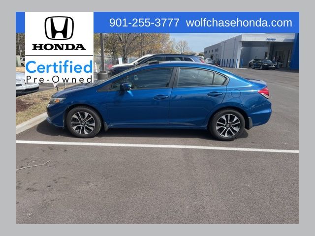 Dyno Blue Pearl 2015 Honda Civic EX Sedan Front-Wheel Drive Continuously Variable Transmission