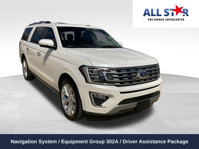 White Platinum Clearcoat Metallic 2019 Ford Expedition MAX Limited RWD SUV / Crossover 4X2 Automatic