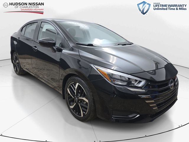Super Black Metallic 2025 Nissan Versa Sedan Front-Wheel Drive Continuously Variable Transmission