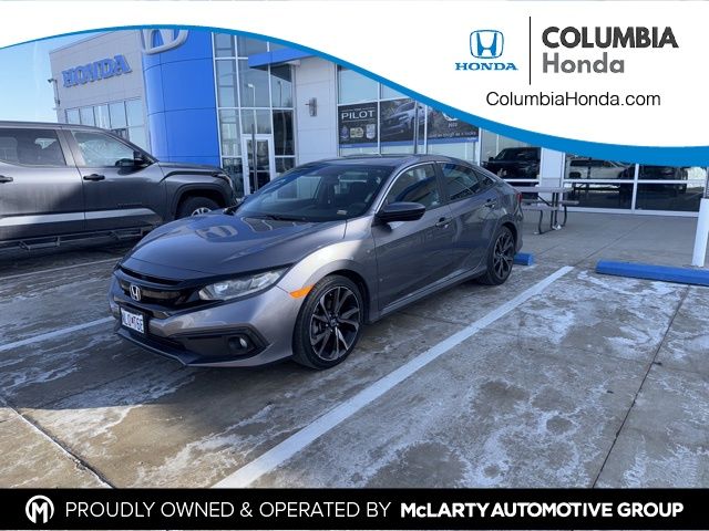 Sonic Gray Pearl 2021 Honda Civic Sport FWD Sedan Front-Wheel Drive Continuously Variable Transmission