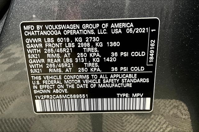 2021 Volkswagen Atlas 3.6L V6 SEL Premium R-Line photo