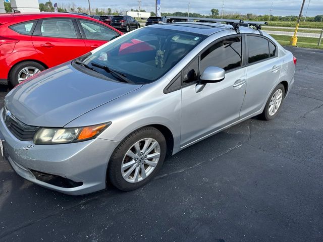 Silver 2012 Honda Civic Sedan Front-Wheel Drive 5-Speed Automatic
