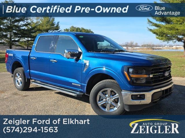 Atlas Blue Metallic 2024 Ford F-150 XLT SuperCrew 4WD Pickup Truck Four-Wheel Drive Automatic