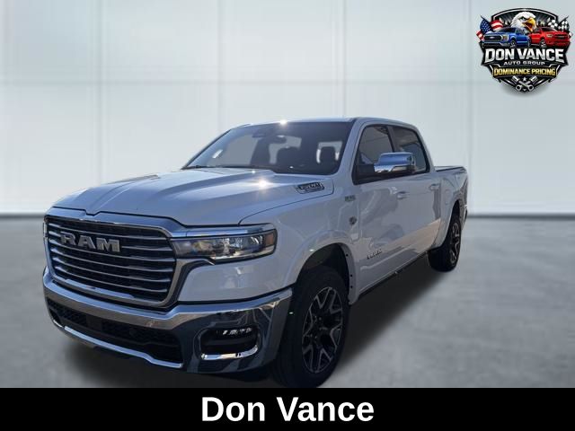 Bright White Clearcoat 2026 RAM 1500 Laramie Crew Cab 4WD Pickup Truck Four-Wheel Drive 8-Speed Automatic