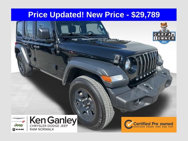 Black Clearcoat 2023 Jeep Wrangler Sport 4-Door 4WD SUV / Crossover Four-Wheel Drive 8-Speed Automatic