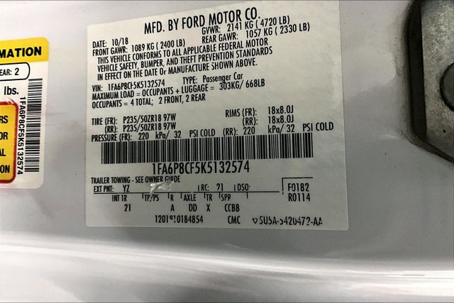 2019 Ford Mustang GT White at Bob Ruth Ford