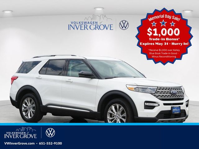 Star White Metallic Tri-Coat 2024 Ford Explorer Limited AWD SUV / Crossover All-Wheel Drive Automatic