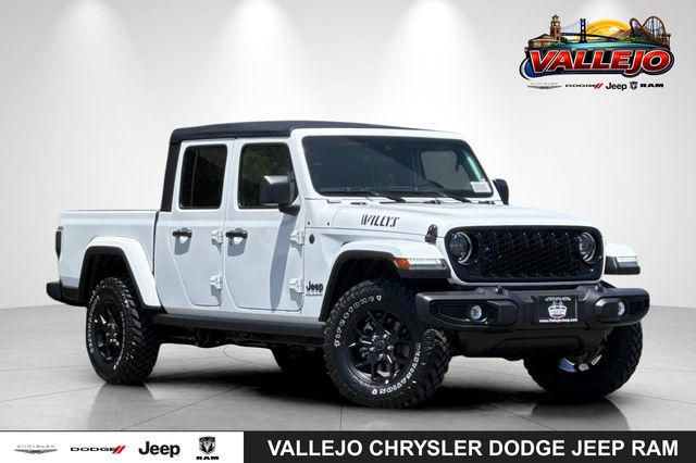 Bright White Clearcoat 2025 Jeep Gladiator Willys Crew Cab 4WD Pickup Truck Four-Wheel Drive 8-Speed Automatic