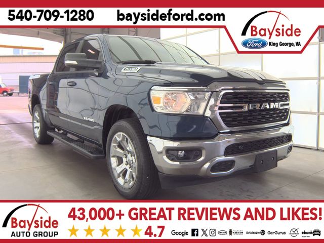 Patriot Blue Pearlcoat 2022 RAM 1500 Pickup Truck Four-Wheel Drive 8-Speed Automatic