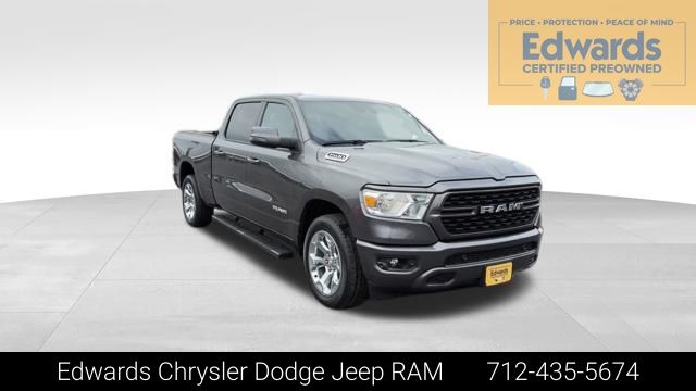 Gray (Granite Crystal Metallic Clearcoat) 2024 RAM 1500 Big Horn Crew Cab 4WD Pickup Truck Four-Wheel Drive 8-Speed Automatic