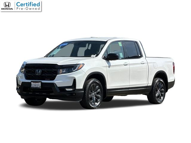 Platinum White Pearl 2025 Honda Ridgeline Sport AWD Pickup Truck All-Wheel Drive 9-Speed Automatic