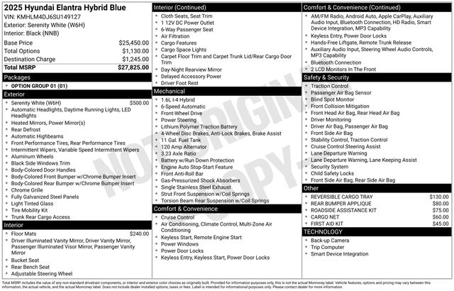 Used 2025 Hyundai Elantra Hybrid For Sale in Indianapolis, IN