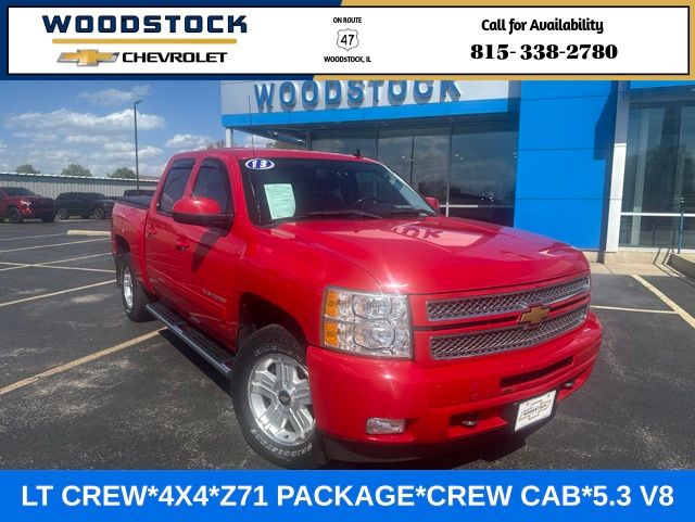 Victory Red 2013 Chevrolet Silverado 1500 LT Crew Cab 4WD Pickup Truck Four-Wheel Drive 6-Speed Automatic Overdrive
