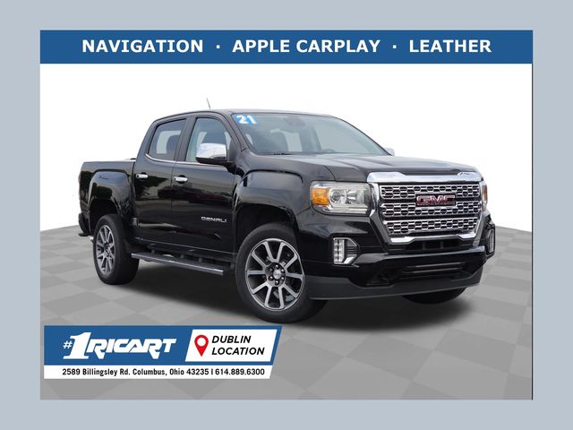 Onyx Black 2021 GMC Canyon Denali Crew Cab 4WD Pickup Truck Four-Wheel Drive 8-Speed Automatic