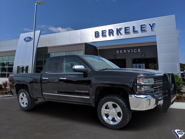 Black 2016 Chevrolet Silverado 1500 LTZ Double Cab 4WD Pickup Truck Four-Wheel Drive 6-Speed Automatic Overdrive