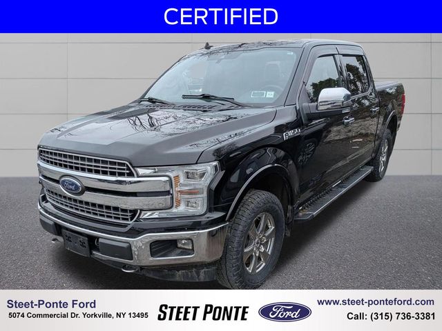 Agate Black Metallic 2019 Ford F-150 Lariat SuperCrew 4WD Pickup Truck Four-Wheel Drive Automatic