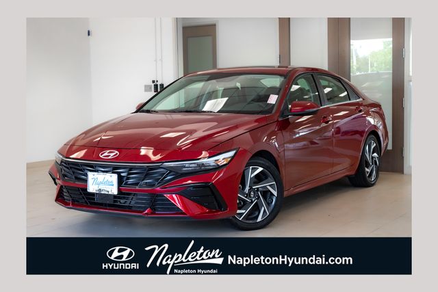 Ultimate Red Metallic 2025 Hyundai Elantra Hybrid Sedan Front-Wheel Drive 6-Speed Dual Clutch