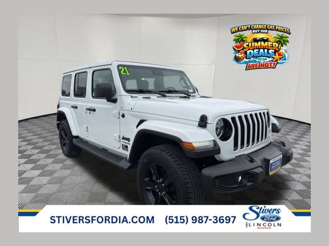 Bright White Clearcoat 2021 Jeep Wrangler Unlimited Sahara Altitude 4WD SUV / Crossover Four-Wheel Drive 8-Speed Automatic