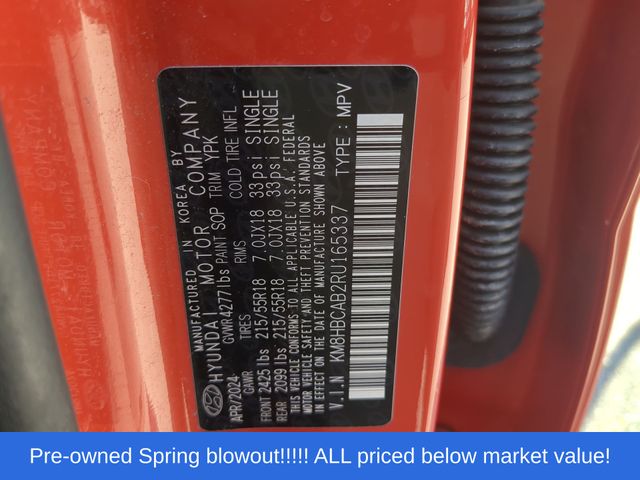 Used 2024 Orange Pearl Hyundai SEL image 45