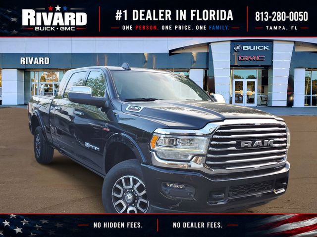 Diamond Black 2022 RAM 3500 Limited Longhorn Mega Cab 4WD Pickup Truck Four-Wheel Drive 6-Speed Automatic