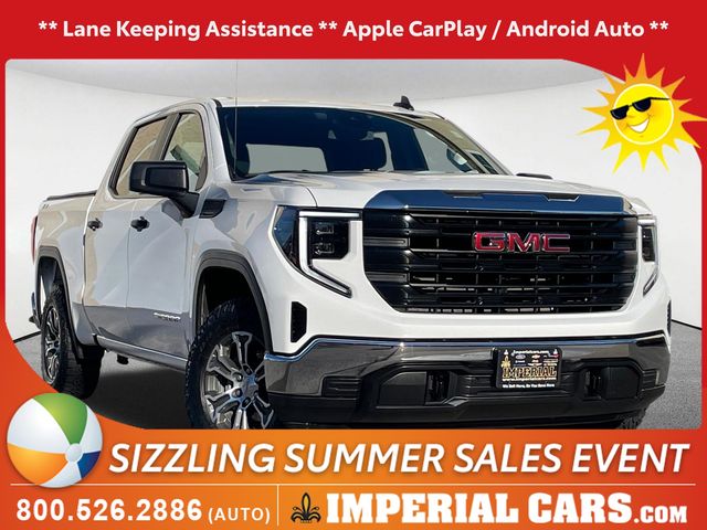 Summit White 2023 GMC Sierra 1500 Pro Crew Cab 4WD Pickup Truck Four-Wheel Drive Automatic