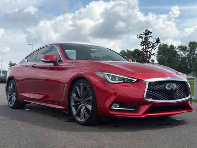 Red 2018 INFINITI Q60 Coupe All-Wheel Drive 7-Speed Automatic