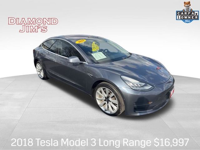 Gray 2018 Tesla Model 3 Long Range AWD Sedan All-Wheel Drive 1-Speed Automatic