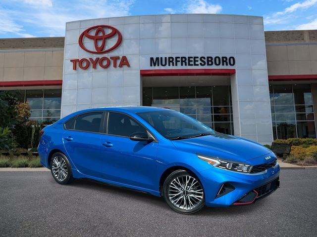 Sporty Blue 2022 Kia Forte GT-Line FWD Sedan Front-Wheel Drive Continuously Variable Transmission
