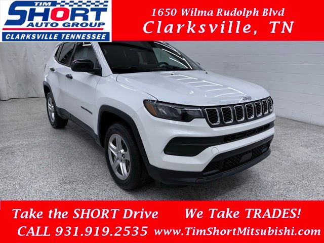 Bright White Clearcoat 2024 Jeep Compass Sport 4WD SUV / Crossover Four-Wheel Drive 8-Speed Automatic