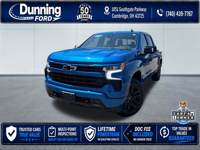 Glacier Blue Metallic 2024 Chevrolet Silverado 1500 Pickup Truck Four-Wheel Drive Automatic
