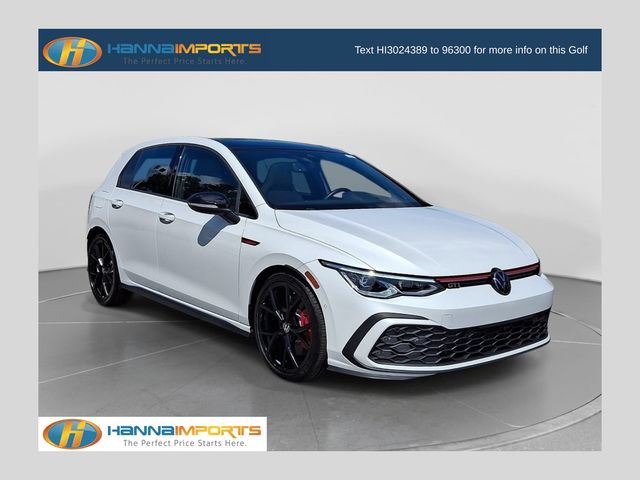 Opal White Pearl 2024 Volkswagen Golf GTI Hatchback Front-Wheel Drive 6-Speed Manual