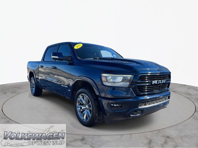 Patriot Blue Pearlcoat 2021 RAM 1500 Laramie Crew Cab 4WD Pickup Truck Four-Wheel Drive 8-Speed Automatic