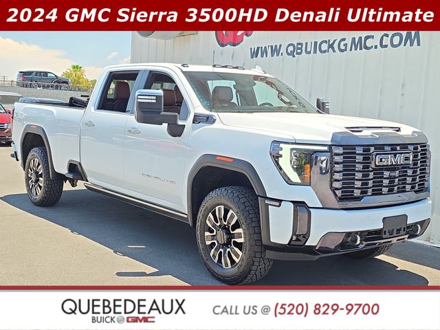 Summit White 2024 GMC Sierra 3500HD Denali Ultimate Crew Cab 4WD Pickup Truck Four-Wheel Drive Automatic