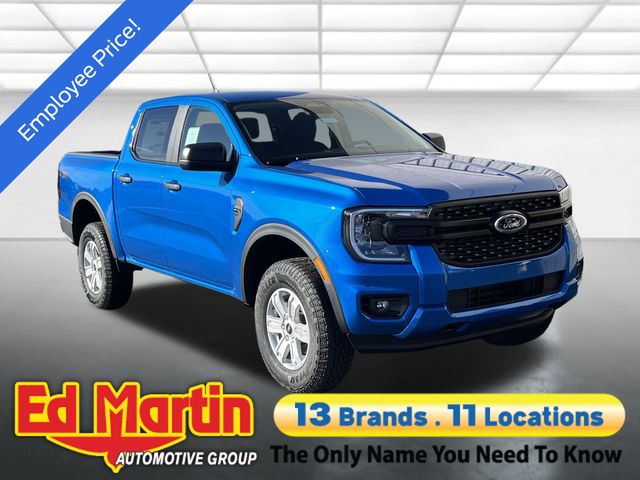 Blue Metallic 2025 Ford Ranger XL SuperCrew 4WD Pickup Truck Four-Wheel Drive Automatic