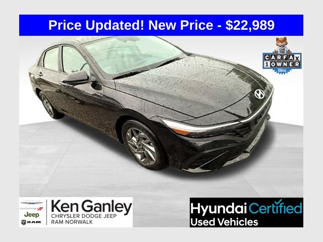 Abyss Black 2025 Hyundai Elantra Hybrid Sedan Front-Wheel Drive 6-Speed Dual Clutch