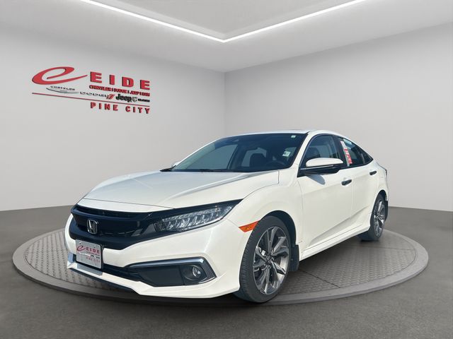 Platinum White Pearl 2019 Honda Civic Sedan Front-Wheel Drive Continuously Variable Transmission