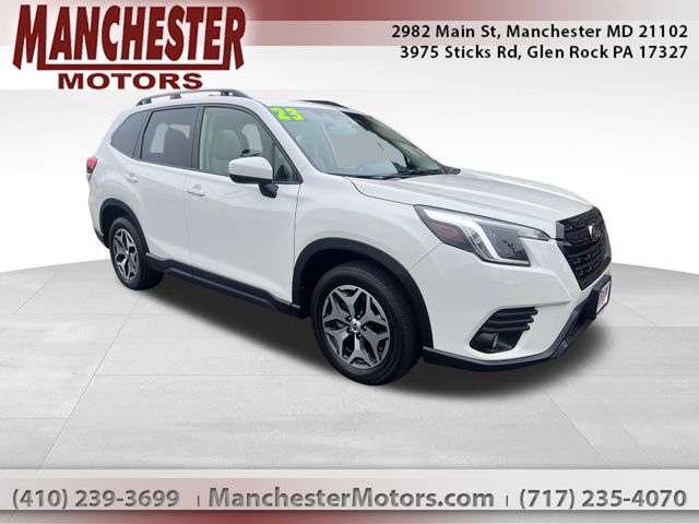 Crystal White Pearl 2023 Subaru Forester Premium Crossover AWD SUV / Crossover All-Wheel Drive Continuously Variable Transmission