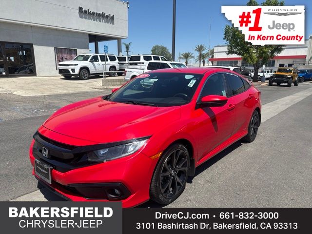 Rallye Red 2019 Honda Civic Sedan Front-Wheel Drive Continuously Variable Transmission