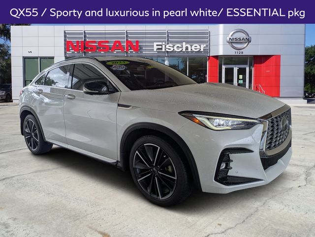 Radiant White 2023 INFINITI QX55 Essential AWD SUV / Crossover All-Wheel Drive Continuously Variable Transmission